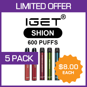 IGET SHION – 600 PUFFS  – 5 PACK