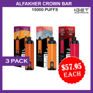 ALFAKHER CROWN BAR - 15000 PUFFS - 3 PACK