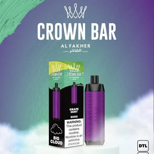 ALFAKHER CROWN BAR- GRAPE MINT - 8000 PUFFS