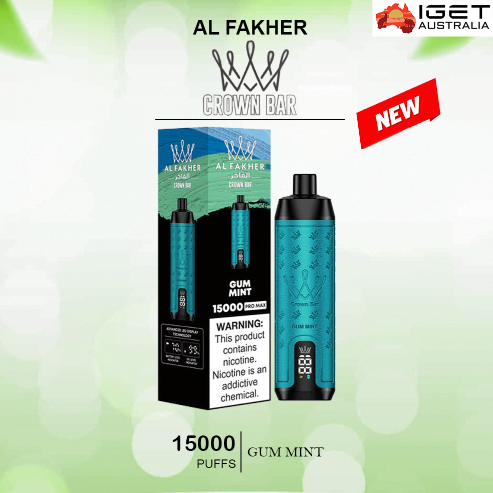 ALFAKHER CROWN BAR - GUM MINT - 15000 PUFFS