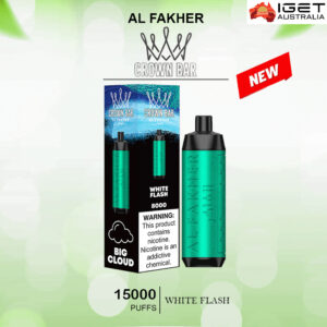 ALFAKHER CROWN BAR - WHITE FLASH - 15000 PUFFS