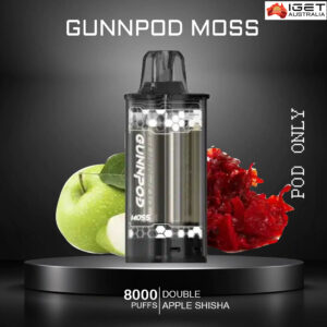 GUNNPOD MOSS - DOUBLE APPLE SHISHA - 8000 PUFFS - POD ONLY