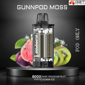 GUNNPOD MOSS - KIWI PASSIONFRUIT GUAVA ICE - 8000 PUFFS - POD ONLY
