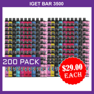 IGET BAR – 3500 PUFFS  – 200 PACK