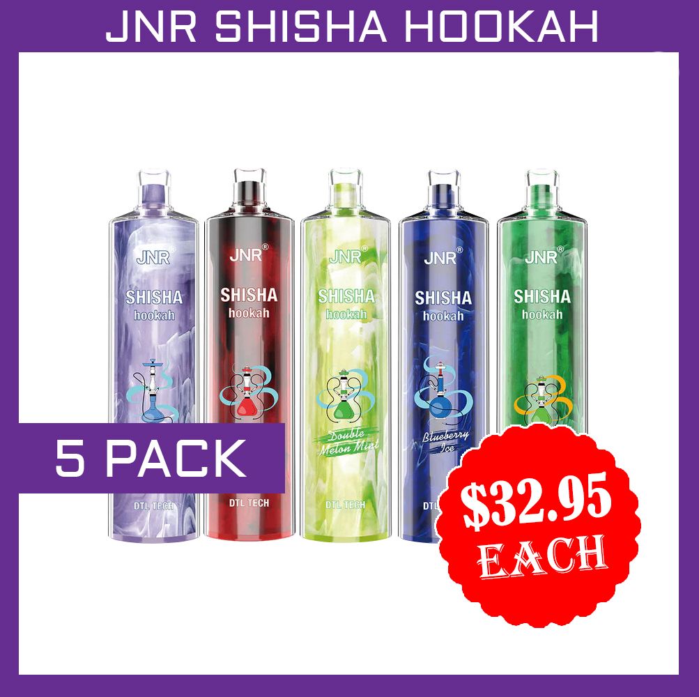 JNR SHISHA HOOKAH - 12000 PUFFS - 5 PACK