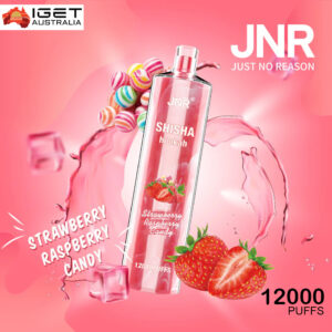 JNR SHISHA HOOKAH STRAWBERRY RASPBERRY CANDY - 12000 PUFFS