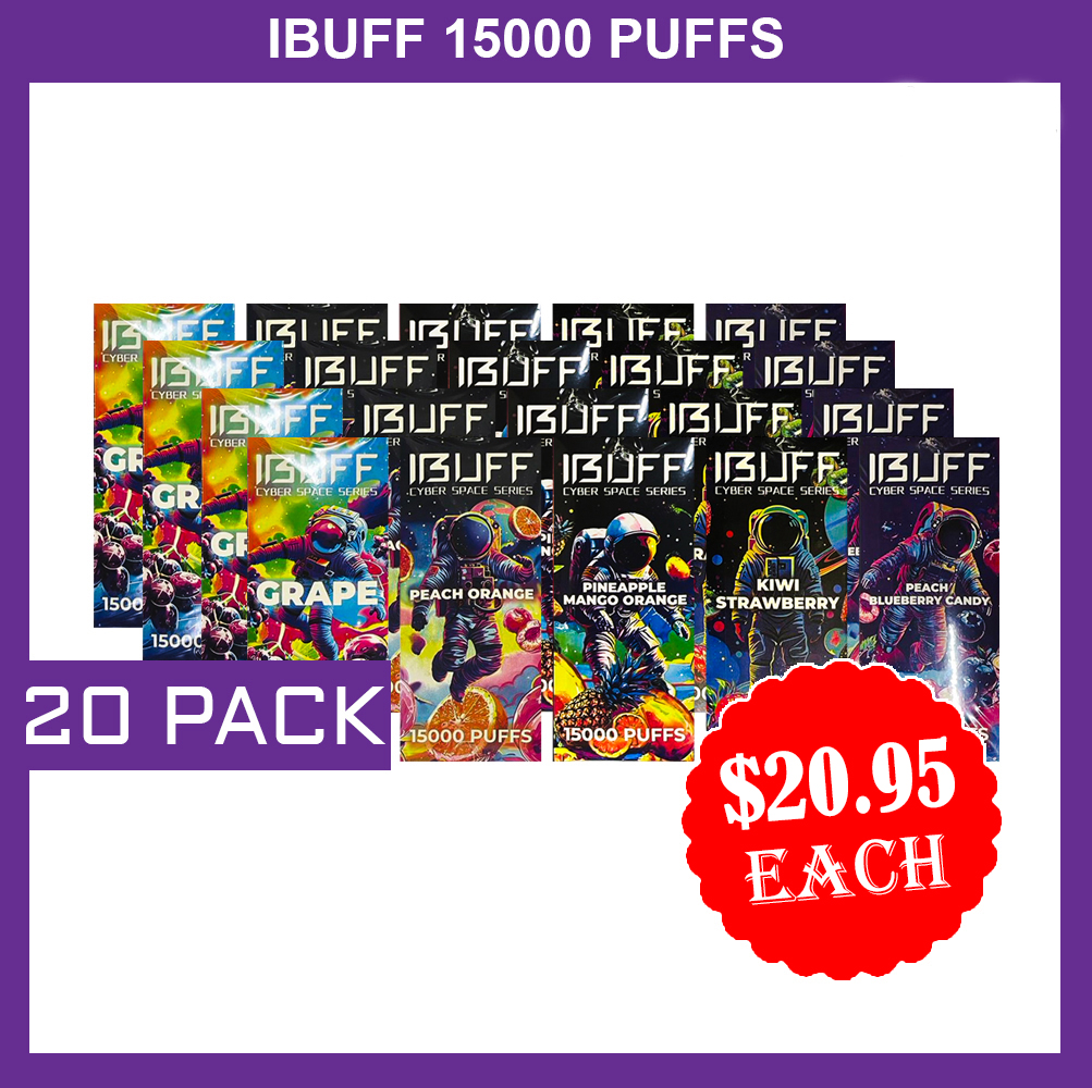 IBUFF SHISHA 15000 PUFFS - 20 PACK