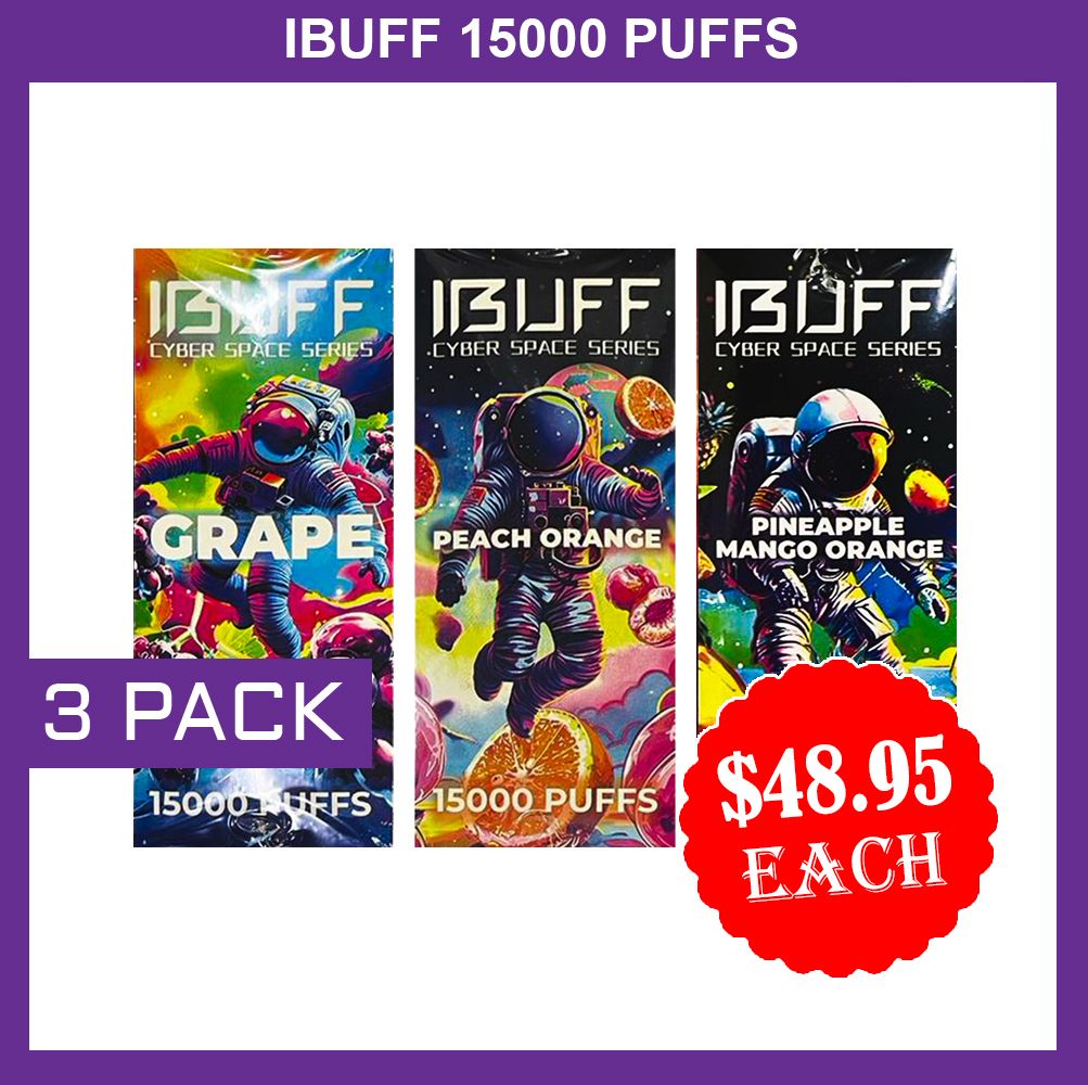 IBUFF SHISHA 15000 PUFFS - 3 PACK