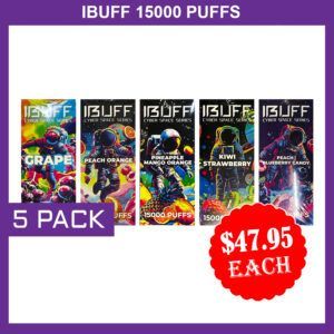 IBUFF SHISHA 15000 PUFFS - 5 PACK