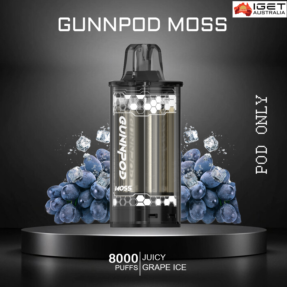 GUNNPOD MOSS - JUICY GRAPE ICE - 8000 PUFFS - POD ONLY