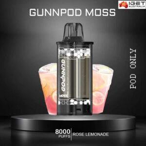GUNNPOD MOSS - ROSE LEMONDADE - 8000 PUFFS - POD ONLY