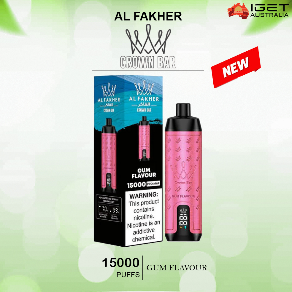 ALFAKHER CROWN BAR - GUM FLAVOUR - 15000 PUFFS