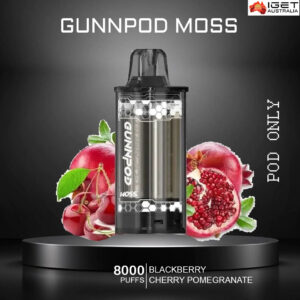 GUNNPOD MOSS - BLACKBERRY CHERRY POMEGRANATE - 8000 PUFFS - POD ONLY