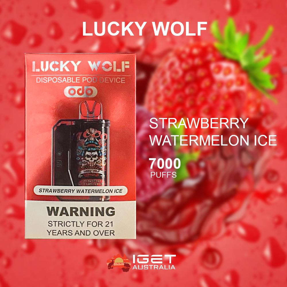 LUCKY WOLF STRAWBERRY WATERMELON ICE - 7000 PUFFS