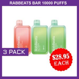 A convenient 3-pack of RABBEATS 10000 puff vapes — perfect for flavor variety or everyday use. Reliable, long-lasting, and flavorful.