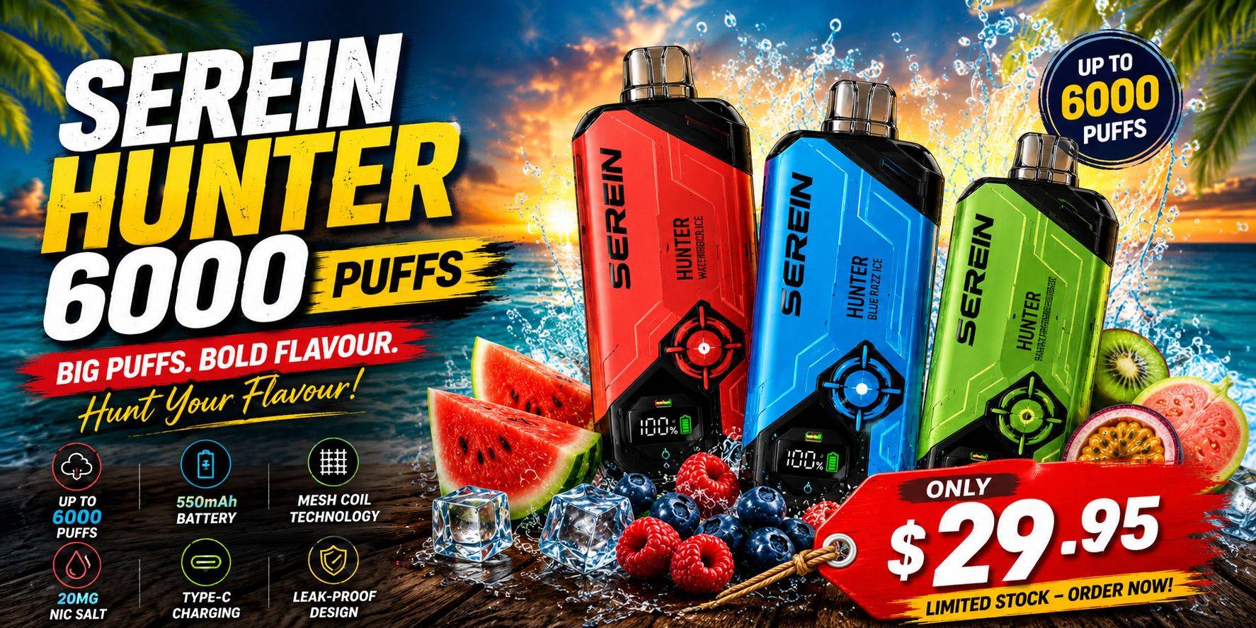 SEREIN HUNTER 6000 PUFFS